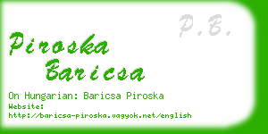 piroska baricsa business card